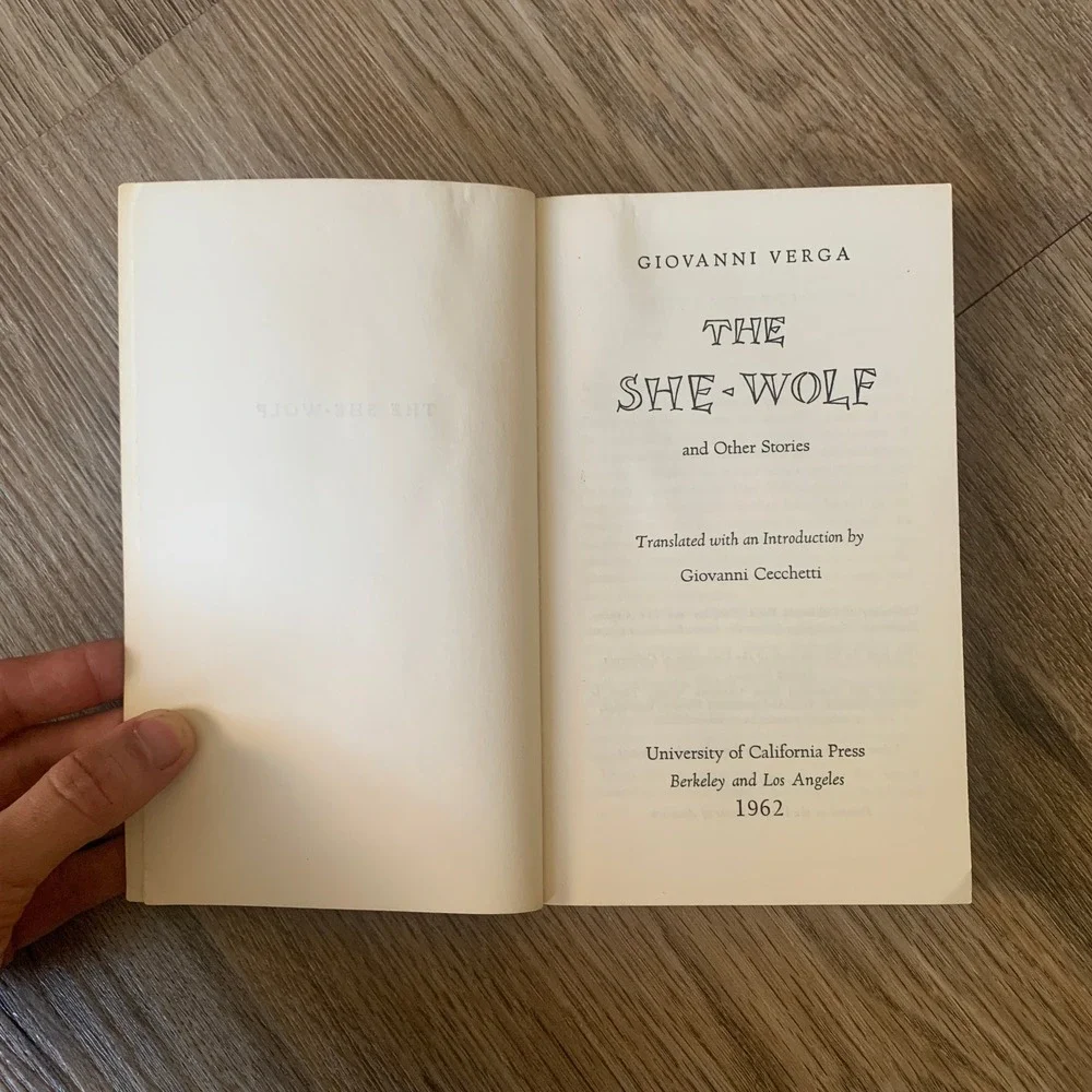 The She-Wolf and Other Stories Giovanni Verga 1962 UC Press Paperback Vintage